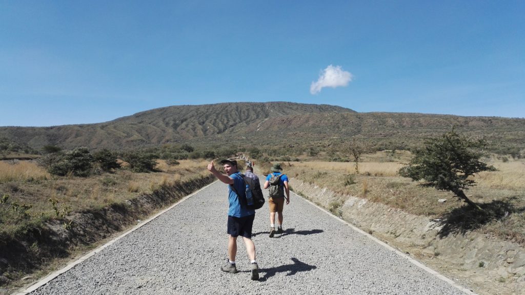 Setting off to climb Mount Longonot