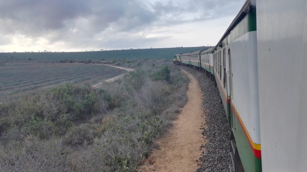 Window view on the Nairobi-Mombasa train